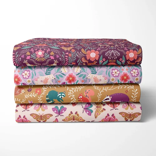 wild folk autumn fabric cotton collection by bethan janine